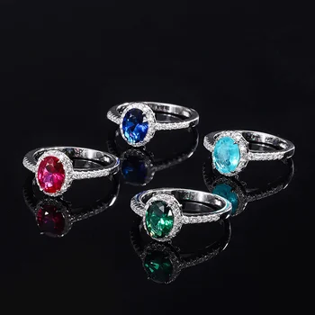 Элитный бренд genuine real jewels Tiktok live S925 ювелирные изделия из серебра для тела, имитация, цветное кольцо с сокровищами, основной камень высокого качества 6*8