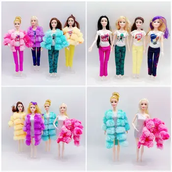 1 комплект модной кукольной одежды, модное пальто, брюки, платье, костюмы Подходят для 11,8-дюймовых кукол Барби, повседневной одежды, подарочных игрушек