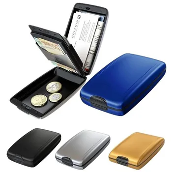 1 шт. алюминиевый металлический кошелек с защитой от сканирования RFID, блокирующий кредитные карты, чехол для защиты визитных карточек