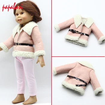 1 шт. Розовое шерстяное пальто Кукольная одежда с поясом для 1/3 18 дюймовой куклы-девочки по размеру 43 см Аксессуары для детских кукол