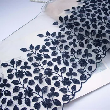14 ярдов Черной кружевной отделки с вышивкой Для шитья нижнего белья DIY Ткань для одежды Кружевная одежда Шириной 31,5 см