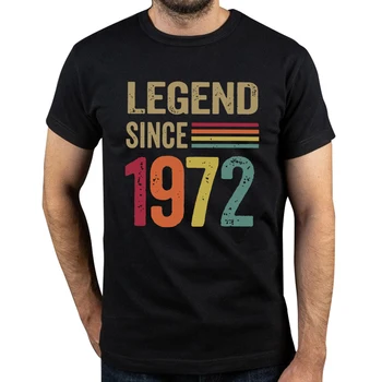1972 51-Летние Подарки Легенда С 51-го Дня Рождения Футболка Harajuku Высококачественная Футболка Персонализированная Мужская Одежда С Круглым Вырезом