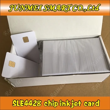 200 шт. пустых карт из ПВХ с контактной смарт-микросхемой для печати с чипом SLE4428 (память 1 КБ) Для струйного принтера E pson/C anon
