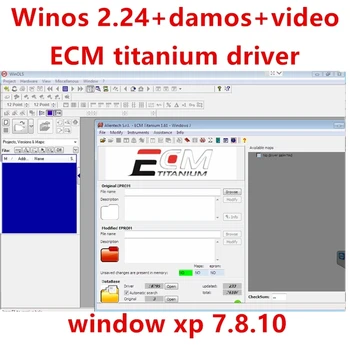 2021 Горячие Winols 2.24 + Ecm Titanium 26000 + Патч разблокировки + Файлы Damos + Видео + Руководство пользователя, Инструмент Диагностики драйверов, отправить на компакт-диске