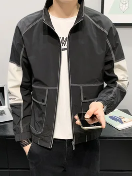 2022 Мужская весенне-осенняя толстая свободная куртка на молнии большого размера, Национальный тренд, Шикарная куртка уличной моды W48