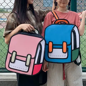 2023 Креативный Женский рюкзак с 2D рисунком, Мультяшная школьная сумка, сумка с комиксами для девочек-подростков, рюкзак для путешествий