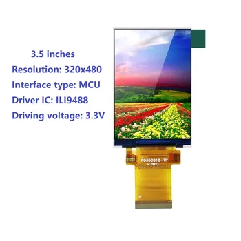 3,5-дюймовый цветной TFT-ЖК-дисплей 8080 MCU с 16-битным интерфейсом, HD-экран, контроллер ILI9488, портативный промышленный экран