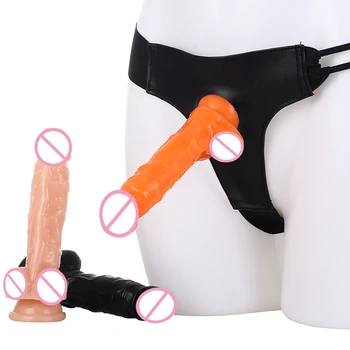 3-цветной фаллоимитатор со страпоном, Маленький анальный фаллоимитатор, Анальная пробка, Трусики-присоски, штаны для пениса, лесбиянка, мастурбатор для женщин, секс-игрушки для взрослых