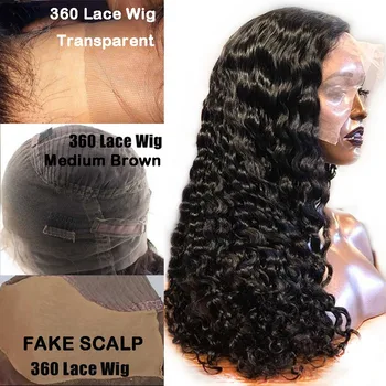 360 Поддельных Скальпов Прозрачные Невидимые Кружевные Парики Спереди Бразильская волна Воды Натуральные Бразильские Человеческие Волосы Remy Парики для чернокожих женщин