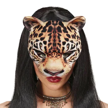 3D Тигр Леопард ЕВА Маска животного для лица Хэллоуин Пасха Марди Гра Карнавал Вечеринка Маскарад Косплей Реквизит для детских подарков