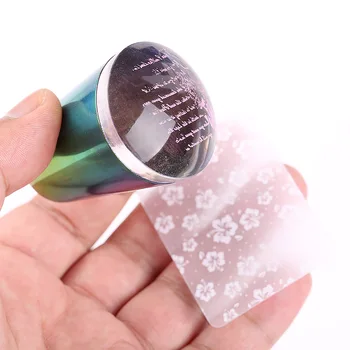 4 см Прозрачная силиконовая желейная пастила для стампинга ногтей Marshmallow с колпачком, 1 шт. Набор инструментов для стампинга и скребкового штампа для дизайна ногтей