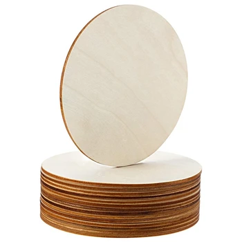 5-дюймовый незаконченный деревянный круг Круглые деревянные заготовки Круглые украшения Деревянные вырезы для поделок, украшения