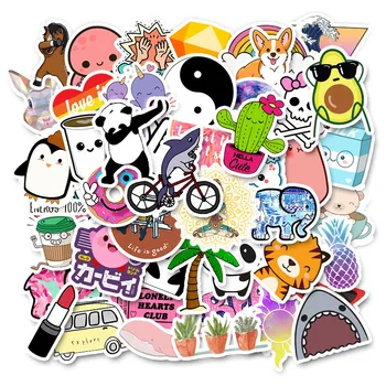 50 ШТ мультяшных наклеек серии kawaii с забавными животными для детских игрушек, Водонепроницаемая наклейка на багажник, ноутбук, Велосипедный шлем, автомобильные наклейки