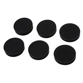 6 x Черных Пластиковых Круглых Трубок Диаметром 50 мм, Вставных Колпачков и Крышек