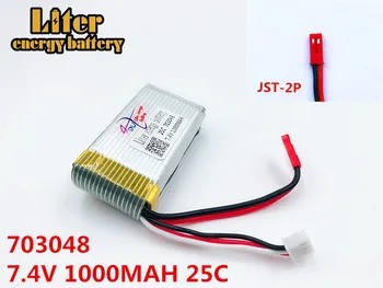7,4 В 1000 мАч Lipo Аккумулятор для Udi U829A U829X MJXRC X600 пульт дистанционного управления Li-po аккумулятор 7,4 В 1000 мАч 25C 703048