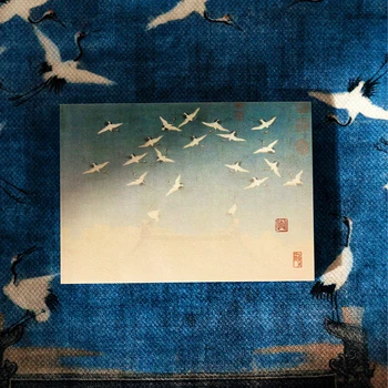 80 шт Бумага для заметок с живописным пейзажем, сообщение о знаменитой картине в китайском стиле, нелипкий блокнот для записей от руки, бумага для записей