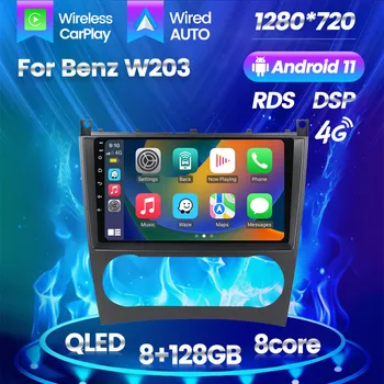 Android 11 GPS Автомагнитола Для Mercedes Benz C Class W203 C200 C230 C240 C320 C350 CLK W209 2005-2009 Мультимедийный Автоматический Видеоплеер