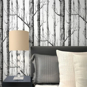 beibehang Абстрактные черно-белые ветви нетканые обои Скандинавские стволы ветвей березовый лес фон для телевизора и дивана