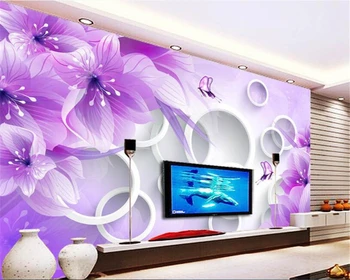beibehang обои для стен 3D Creative fashion обои для старших dream purple lily 3D стерео ТВ фон настенный papel de parede