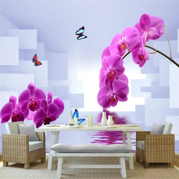 beibehang Пользовательские обои фреска 3D трехмерный Фаленопсис расширение пространства ТВ фон стены papel de parede 3d