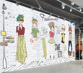 Beibehang Пользовательские обои 3D стерео большая фреска ручной росписи модная девушка фон обои домашний декор 3d papel de parede