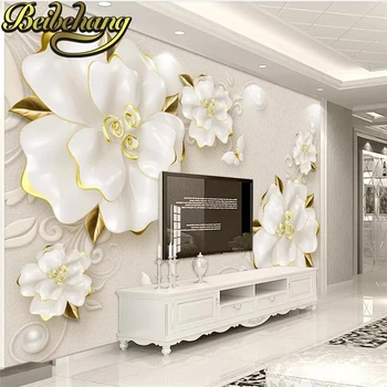 beibehang Пользовательские фотообои 3d художественная фреска HD белая роза мраморный рельефный эффект, покрывающий Домашний Декор обои для Гостиной