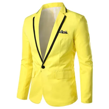 HOO 2023 Мужская новая отделка, подходящий по цвету повседневный пиджак, молодежный повседневный блейзер