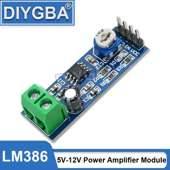Ibuw LM386 Модуль усилителя мощности звука с входным сигналом 5 В-12 В, плата усилителя с 200-кратным усилением, моноусилитель мощности