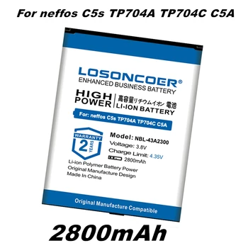 LOSONCOER NBL-43A2300 2800 мАч Аккумулятор Для neffos C5s TP704A TP704C C5A TP703A Литий-ионный аккумулятор с подставкой для телефона в подарок