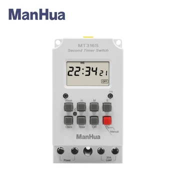Manhua 110V 220VAC 12V 25A 30A MT316S Цифровой автоматический электронный программируемый таймер с цифровым датчиком времени CE