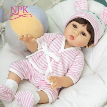 NPK 48 см кукла reborn premie baby doll с полным телом, мягкая силиконовая девочка, мягкая на ощупь коллекционная художественная кукла