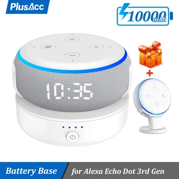 PlusAcc 10000 мАч Аккумуляторная База для Alexa Amazon Echo Dot Держатель 3-го Поколения Power Bank Зарядное Устройство для Alexa Speaker