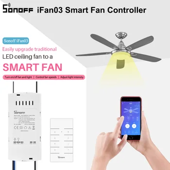 SONOFF iFan03 / iFan04 Smart Fan Switch Преобразует вентилятор в Wifi Smart Control Регулирует Скорость Вращения вентилятора Потолочный вентилятор и контроллер освещения