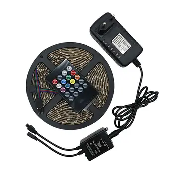 SZYOUMY SMD 5050 Музыкальная RGB Светодиодная Лента 5 М 150 Светодиодов Непромокаемая Гибкая Лента диодная лента ИК-Контроллер DC 12V adapter Kit