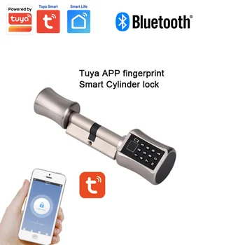 Tuya Smart Bluetooth Cylinder App Пароль отпечатка пальца Умный дверной замок с цифровой клавиатурой Кодовый бесключевой электрический замок Airbnb