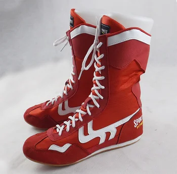 US4-11 Боксерские Ботинки Обувь Для Тренировок По Борьбе Для Взрослых, Спортивная Обувь Для Фитнеса С Высоким Берцем, Женские Ботильоны, Черный, Красный, Большие Размеры 2023