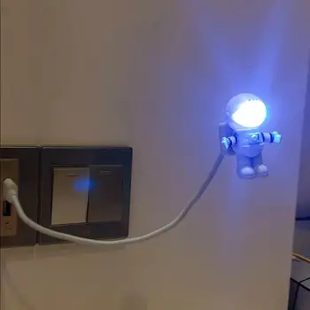 USB Night Light Светодиодная лампа для астронавта Настольная лампа Гибкий Светодиодный Ночник 5 В Настольная лампа для чтения Space Man Декоративная лампа для ноутбука
