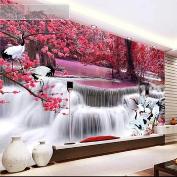 wellyu Заказная крупномасштабная фреска защита окружающей среды водопад кран кран ТВ фон обои для стен Papel de parede