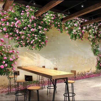 wellyu Изготовленная на заказ большая фреска модное украшение дома роза роза телевизор диван фон стены украшение спальни обои