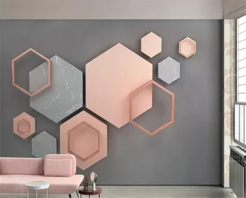 wellyu Пользовательские обои 3d фрески обои шестиугольная мозаика современный минималистичный геометрический ТВ фон обои для домашнего декора фреска