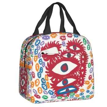 Абстрактная картина Яеи Кусамы, Изолированная сумка для ланча, Сменный холодильник, термобокс для Бенто Для женщин, Детская сумка для пикника на работу, сумка для ланча