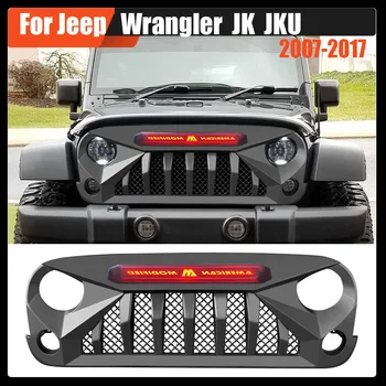 Автомобильная модифицированная решетка Новый дизайн Гоночной решетки Сетчатая решетка переднего бампера с подсветкой для Wrangler Для Jeep Wrangler JK JKU 2007-2017