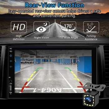 Автомобильные Радиоприемники AHOUDY Bluetooth Авторадио HD Сенсорный Экран FM Аудио 2 Din 7023 Carplay Для Toyota KIA Ford VW Мультимедийный Видеоплеер