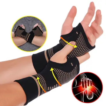Бандаж на запястье для облегчения синдрома запястного канала, Компрессионная перчатка, рукава для поддержки запястья при тендините, артрите, растяжении связок запястья, йоге
