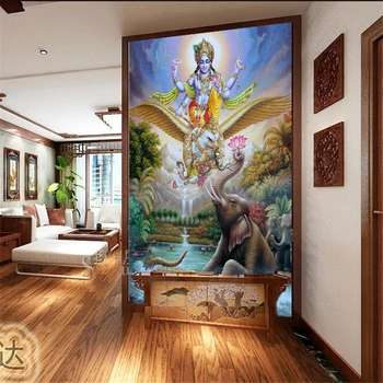 бейбеханг папель де пареде большая фреска йога ресторан в Юго-Восточном азиатском стиле обои фреска индуистский бог Шива обои на пол