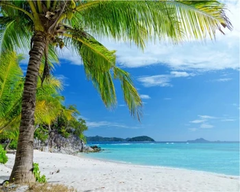 Бейбеханг Пользовательские обои HD пляж кокосовая пальма Эгейское море ТВ фон обои домашний декор гостиная спальня 3D обои
