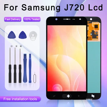 Бесплатная Доставка OLED 5,5 Дюймов Для Samsung Galaxy J720 ЖК-Дисплей С Сенсорным Экраном J7 Duo 2018 Дисплей Дигитайзер J7 2018 В Сборе
