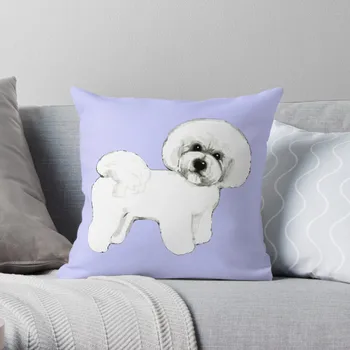 Бишон-Фризская собака на сиреневой подушке Подушки для декоративного дивана Диванные подушки