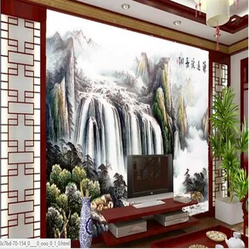 большая фреска wellyu на заказ, фон для телевизора в гостиной, китайская живопись, пейзаж с настроением, фоновые обои, нетканые обои