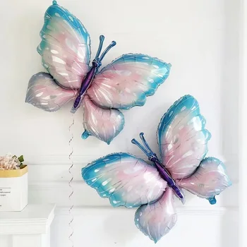 Большие воздушные шары из фольги с бабочками, красочные воздушные шары с бабочками, день рождения для детей, свадебные украшения, шарики для душа для детей от детей до